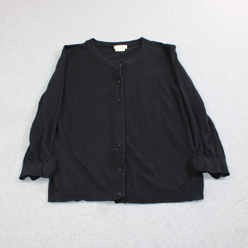Kate Spade Sweater Women Small Black Cardigan Lightweight Heritage Academia Y2K